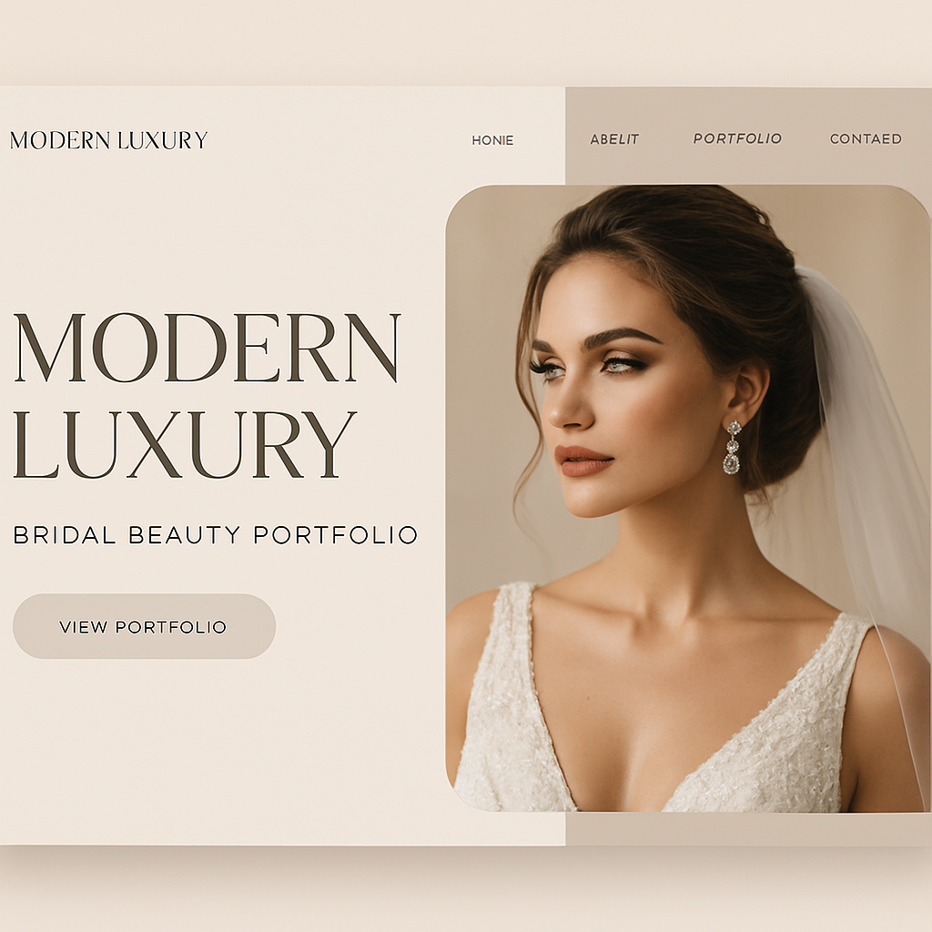 Modern Luxury bridal portfolio template preview